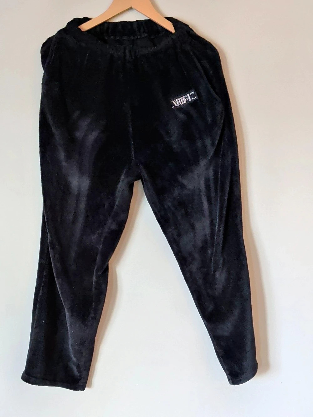 Black Velour Jogger Pants Size L
